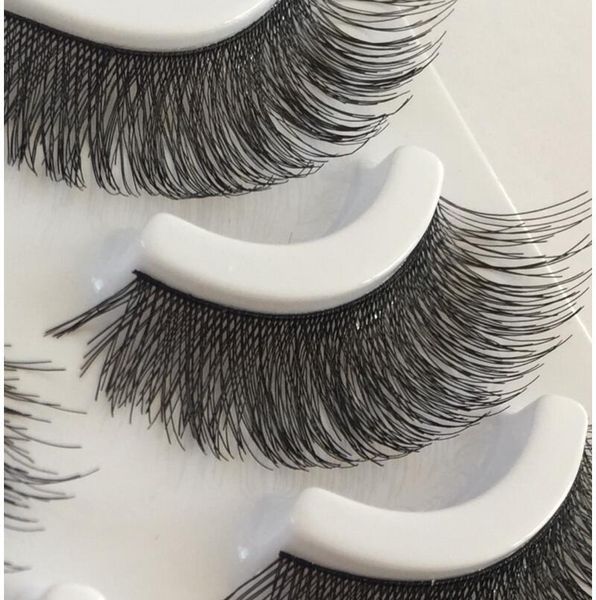 

hbzgtlad 5 pairs hand made charming cotton stalk cross false eyelashes lash