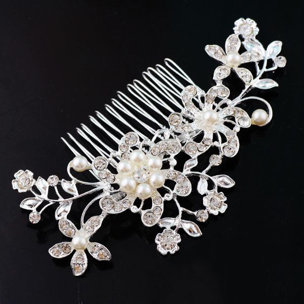 Tiara da sposa per matrimoni sbalorditivi petthiere fine per pattini accessori per la spazzola perle perletti.