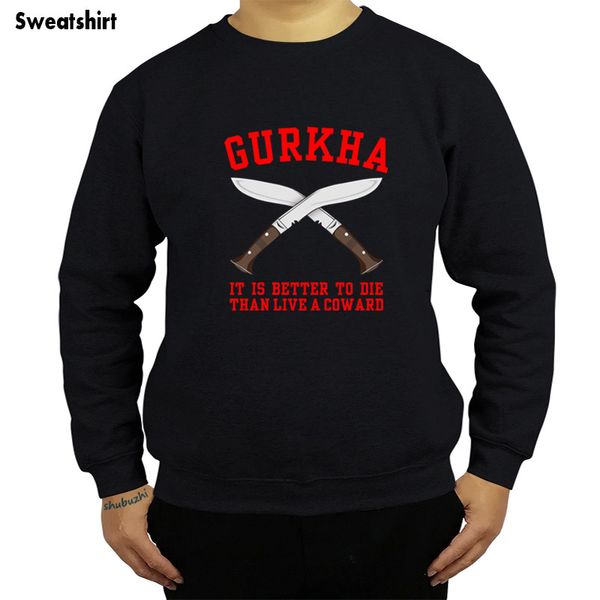 

gurkha motto elite regiment inspired slogan army adults sweatshirt cotton o-neck hoodies fashion brand hoody sbz4342, Black