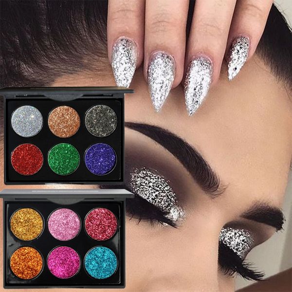 Sombras de olho glitter sombras com brilhos metálicos shimmer diamante placa de maquiagem maquiagem para