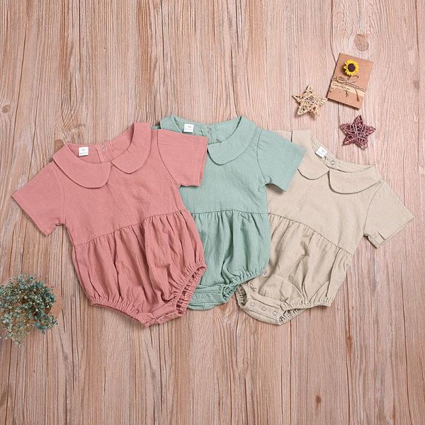 

summer sweet kids girls clothes infant newborn baby boy kids girls solid bodysuit rompers outfits clothes holiday romper, Blue