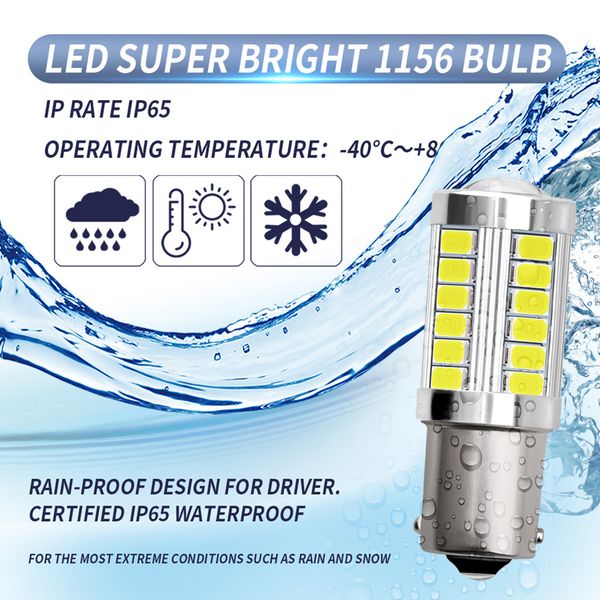 

turn tail brake ssignal light bulb 12v daytime running light 2pcs 1156 33smd 5730 super bright led