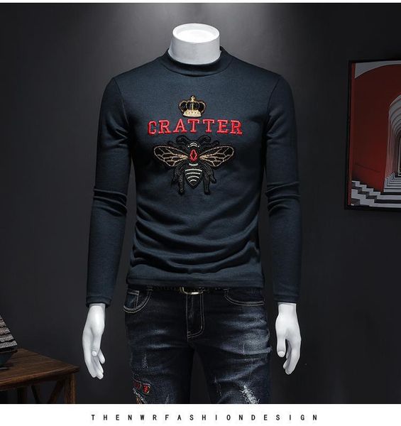 

we11609 fashion men's sweaters 2019 runway european design party style men's clothing, White;black