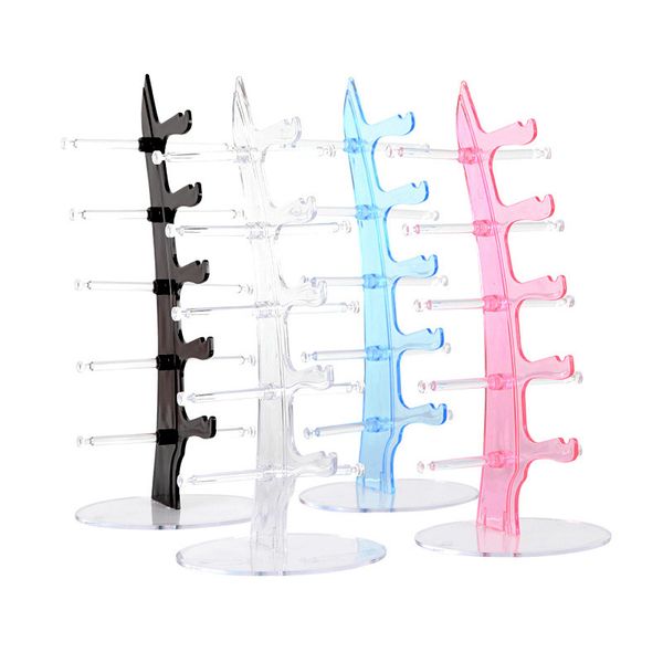 

5 layers sunglasses eyeglass glasses frame rack display stand, Pink;blue