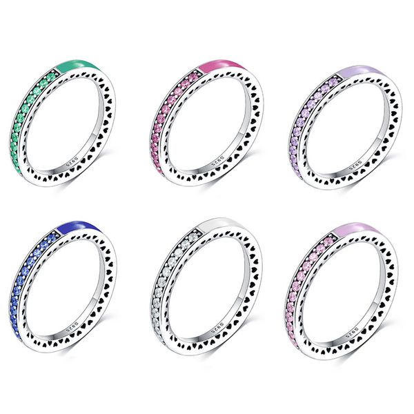 

100% s925 sterling silver ring jewelry rings hollow out simple and stylish the gift for your lover, Slivery;golden