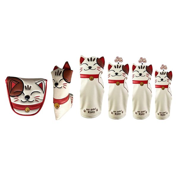 

6x waterproof golf mallet head cover pu center putter headcover accessories