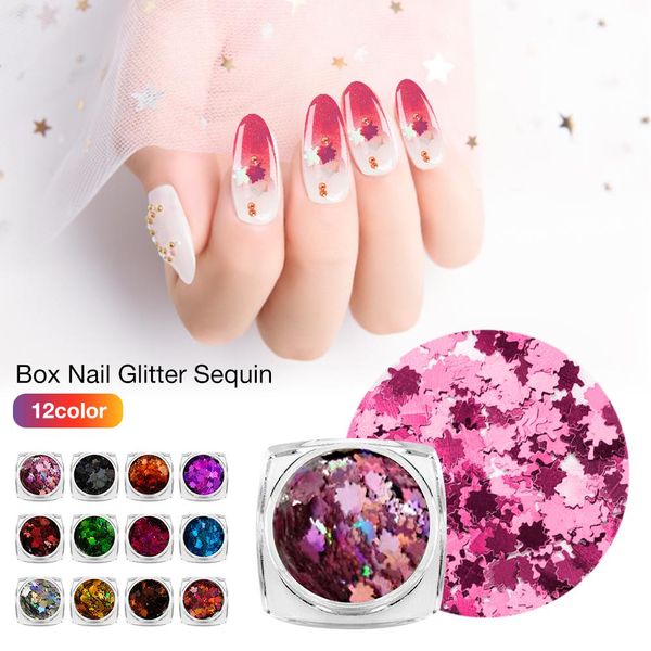 

12colors/set nail mermaid glitter flakes sparkly 3d hexagon colorful sequins spangles polish manicure nails art decorations 2019, Silver;gold