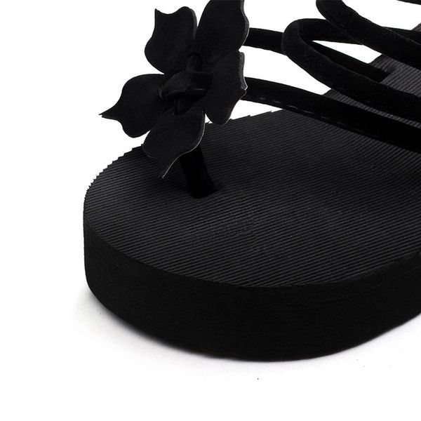 

лето 6 см флип-флоп клинья женские туфли на высоком каблуке 2018 корейская версия нескользящей толстым дном высокий каблук тапочки пляж дамы, Black