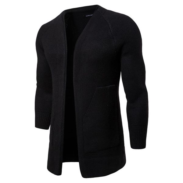 

man casual sweater autumn warm solid black sweaters clothes, White;black