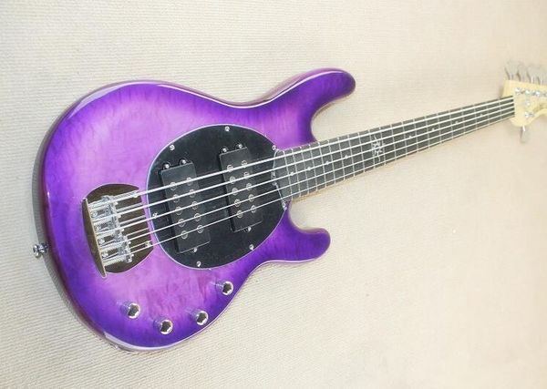

stingray5 пятиструнная электрическая бас-гитара гриф черное дерево инкрустация активная линия фиолетовый, бесплатная доставка