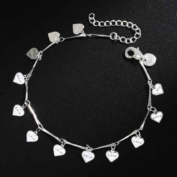 

big promotion silver color pretty nice leaf chain bracelet fashion charm anklet wedding cute women lady party gift lh037, Black