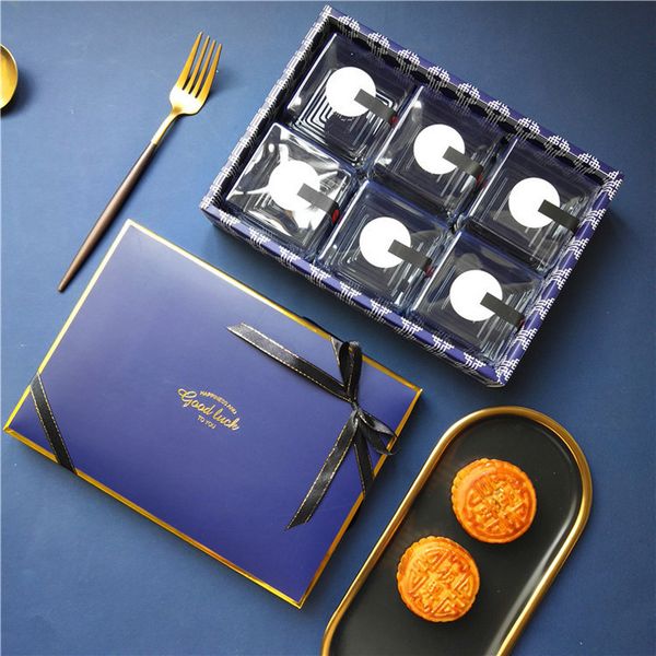 

blue pure color large cake paper box dessert gift packaging box diy baking package cardboard boxes for bakery macarons pastry cookies