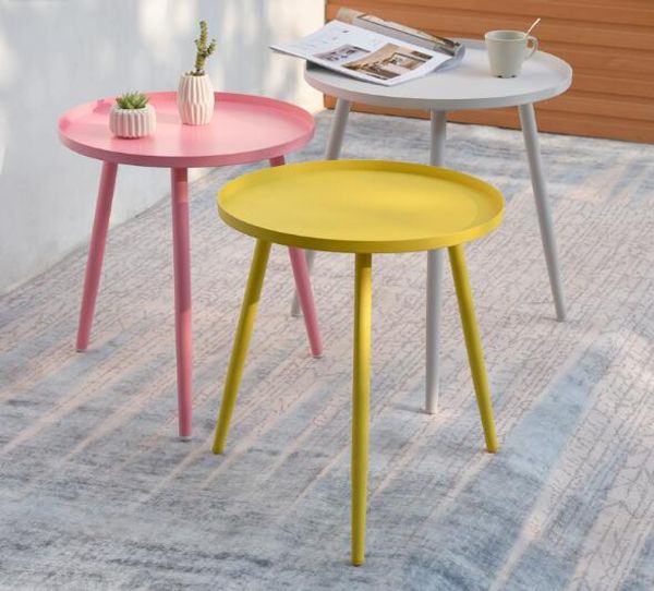 

coffee table bedroom furniture nordic round tea tables office decoration creative side nightstands simple modern living room sofa balcony
