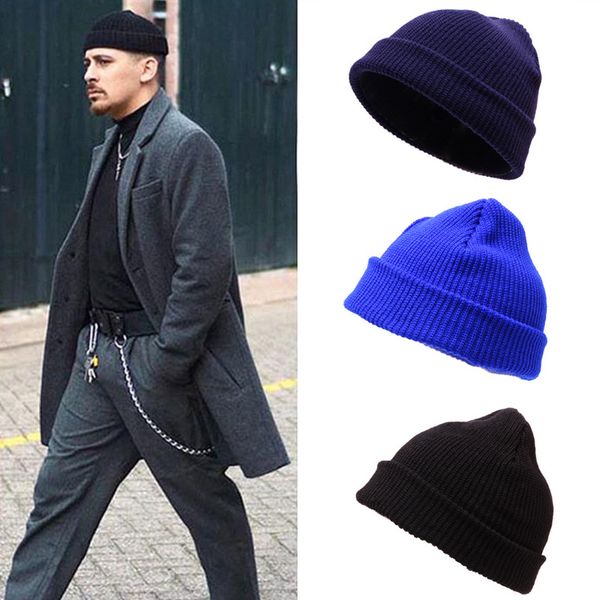 

korean version knitted pure melon skin cap outdoor sailor wool cap original student hip-hop man and woman short landlord