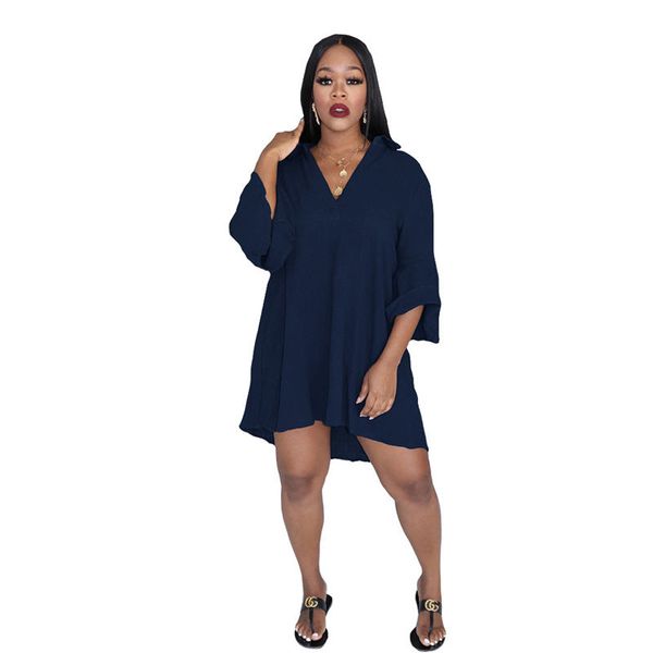

womens designer casual dress womens solid color 1/2 sleeve v neck ball gown womens summer clothing, Black;gray