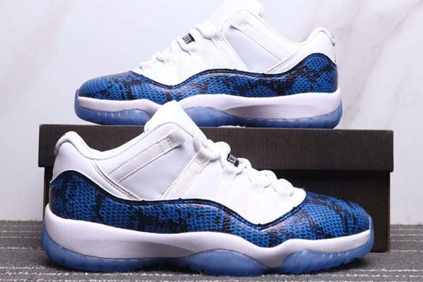 

jumpman 11 low blue snakeskin bred closing ceremony navy gum basketball shoes men 11s sneakers sports shoes 7~13