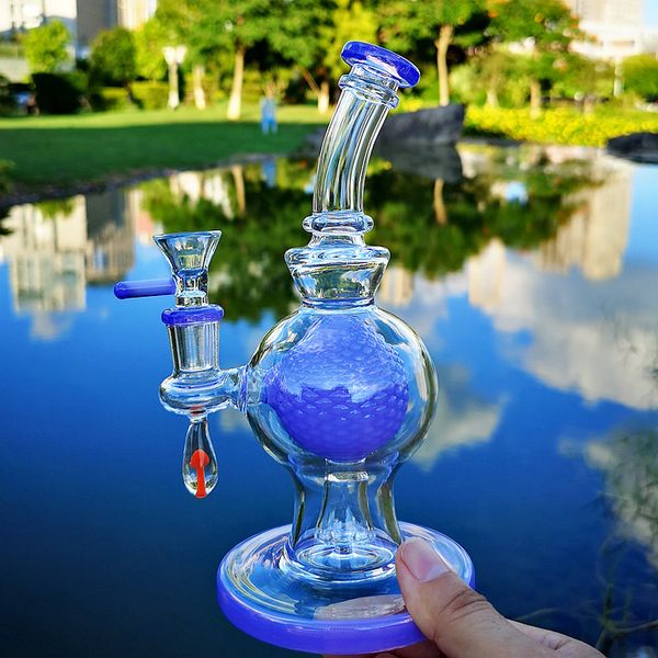 Heady Glass Unique Bong Ball Perc Narghilè Bong in vetro Showhead Percolatore Olio denso Dab Rigs 14mm Giunto femmina con tubi dell'acqua della ciotola XL-1971