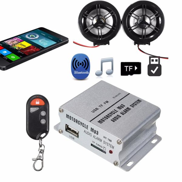 

anti-theft motorcycle alarm sound system motor car audio mp3 stereo speakers music for theft protection new