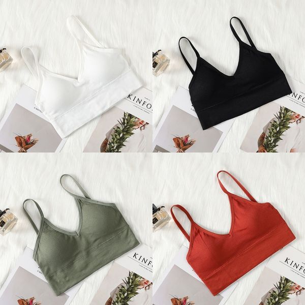 

bra-wiping underwear women's thin style without steel ring back sling sling underwear bra base vest anti-light bra-type bra, Camo