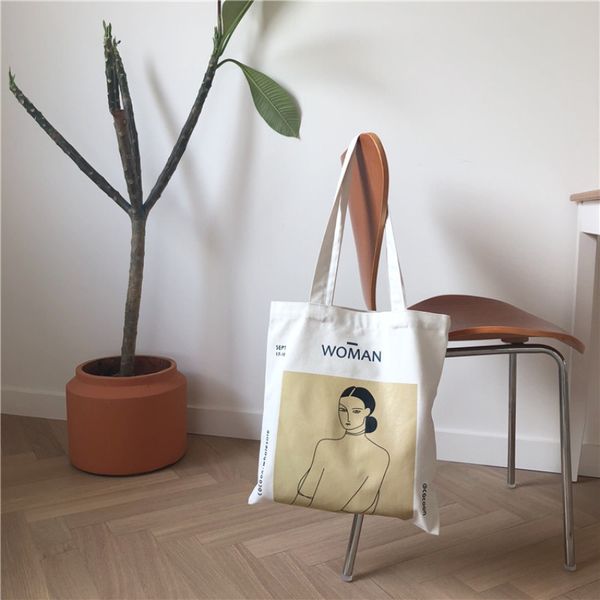 

korean fashion simple women package elegant canvas bag handbags literary shoulder bags shopping tote girls handbag