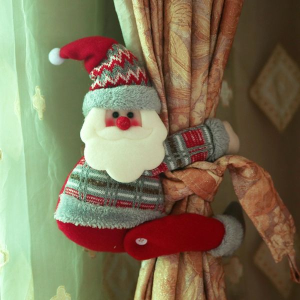 

christmas curtain home snowman curtain buckle buckle elk shape cute santa claus festive party supplies