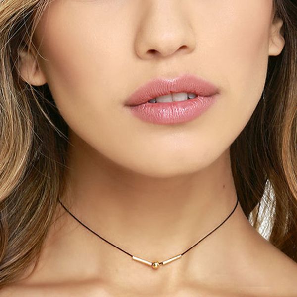 

europe and america new style fashion new products simple korean style versatile necklace wax line copper beads multi- nec, Silver