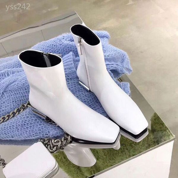 

winter and autumn high heel women's boots simple leisure ankle boots female white martin boots soft leather british wind zip ankle boot, Black