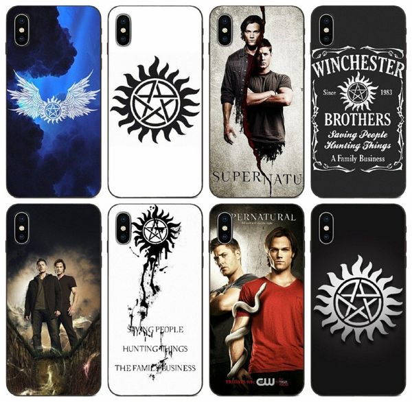 

tongtrade] supernatural logo wings tv show case for iphone 11 pro x xs max xr 8s 8 7s 7 galaxy s6 s7 edge honor 8c 8s redmi 5a 6a case