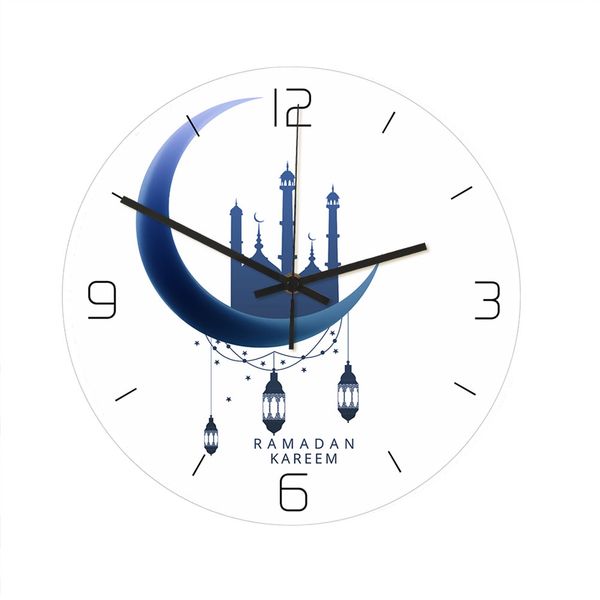 

1pc wall clock decorative muslim hanging acrylic ramadan clock round for without battery home office store