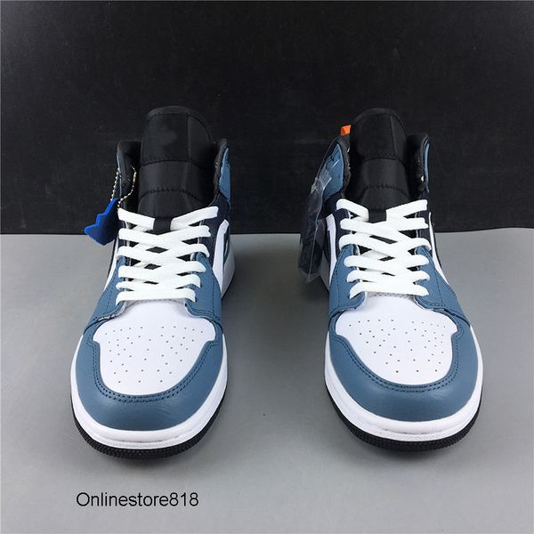 

с коробкой 2020 mens и женщин баскетбольной обуви синий великого 1s mid бесстрашный для мужчин марка дизайнер спортивные тренажеры navy whit