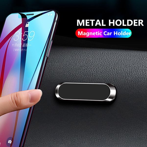 

multi-function metal magnetic car phone holder stand for iphone 11 pro samsung xiaomi huawei mini wall metal magnet gps in car dashboard