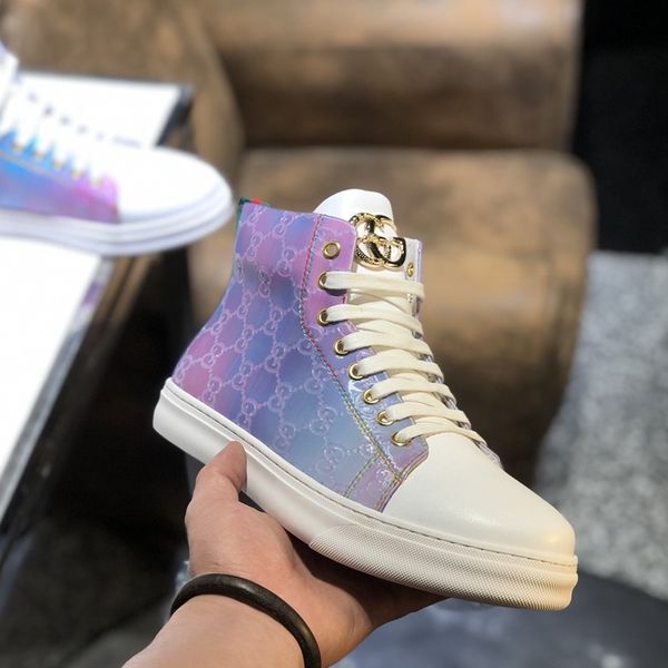 

2020 c4 new fashion trend high casual men's shoes, comfortable luxury men's shoes original box packaging zapatos hombre, Black