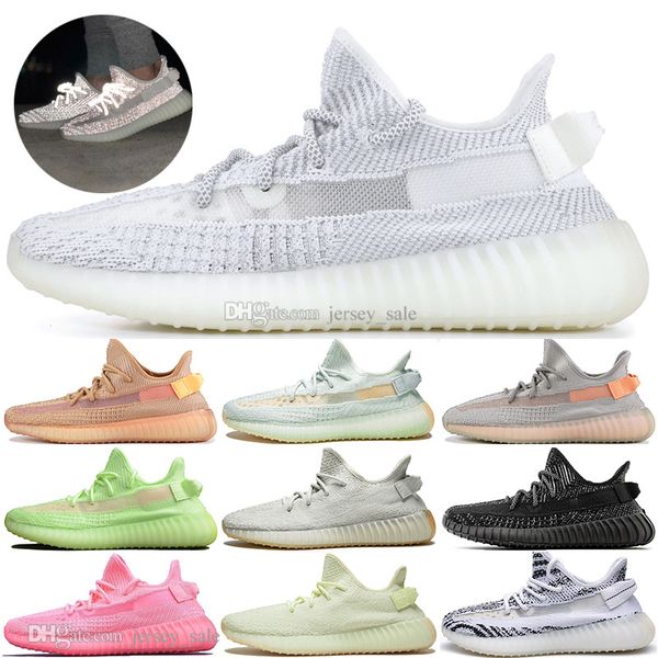 

kanye west clay v2 static reflective gid glow in the dark mens running shoes hyperspace true form women men sports designer sneakers