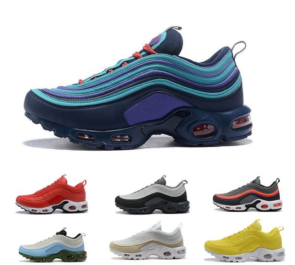 

2020 new 97s tn plus running shoes men mens triple black blue champagne gold trainers sneakers chaussure tn outdoor sports shoe 36-45