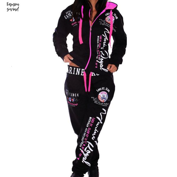 

two new piece sets woman joggers regular sets sweatsuits for women long suit set womens tracksuit suit printed clothing, White