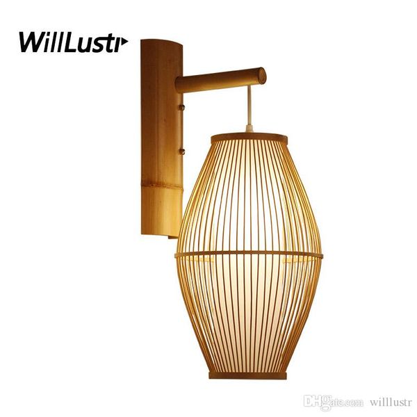 

handmade bamboo wall бра традиционный китайский фонарь стиль свет дверной крыльцо фойе балкон прикроватная коридор чайный lamp