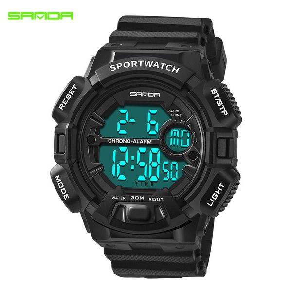 

санда new watch boy водонепроницаемый электронные часы многофункциональный luminous бег начальной и средней школы студенты wa, Slivery;brown