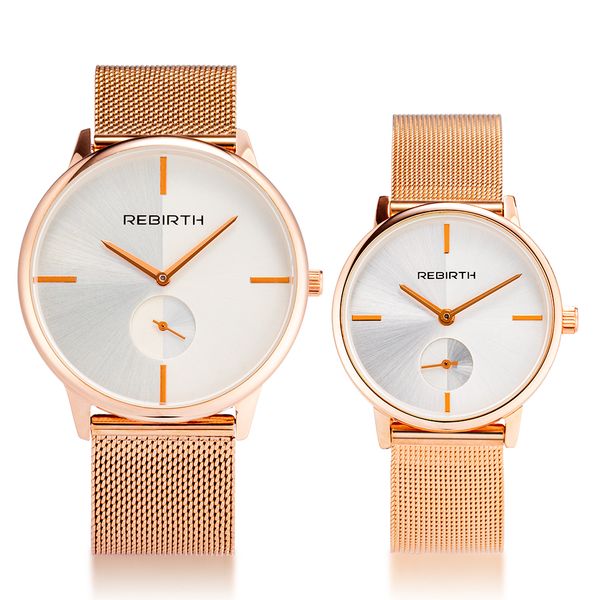 

couple watch luxury casual ladies watch waterproof rose gold steel mesh quartz women fashion dress watches clock for male, Slivery;brown