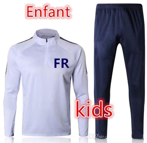 

maillot de foot survetement kids soccer tracksuit 2018-2019 survÃªtement de football mbappe pogba griezmann child football training suit, Gray