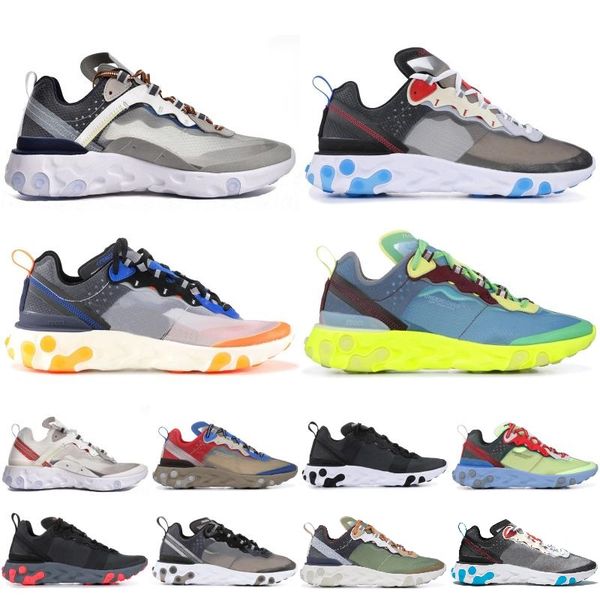 

colorways react vision element 87 undercover men running shoes for women sneakers sports men trainer shoe sail light bone royal tint