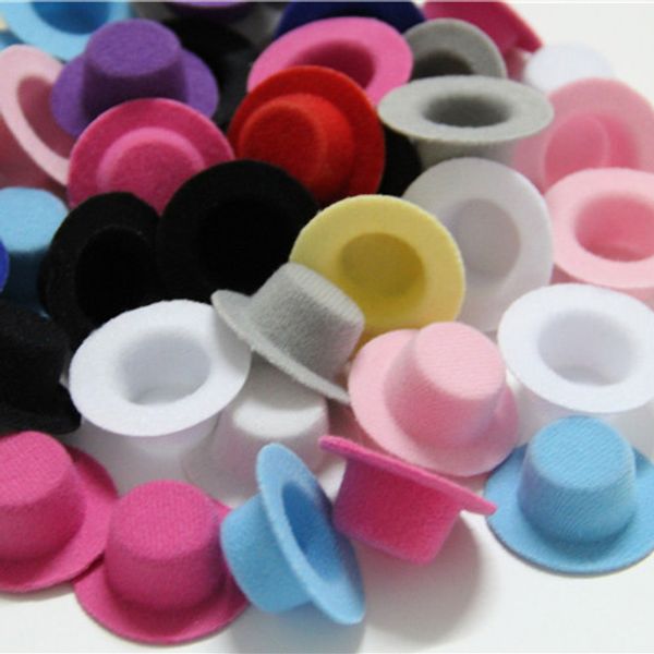 100 pz/lotto Addio Al Nubilato Feltro Mini Top Hat Capelli Fascinator Base FAI DA TE Mini cappello 4 cm Bambola BJD