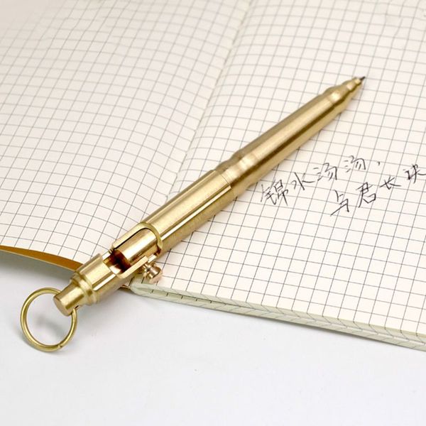 

practical bolt action type retro ballpoint pen writing tool unique design gifts