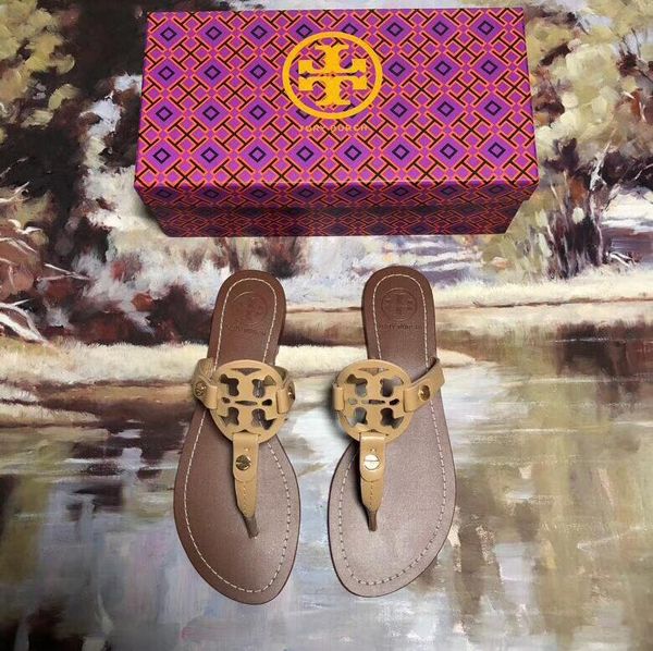 

Men women letter metal buckle couple hoe flip flop cowhide leather flat lipper andal