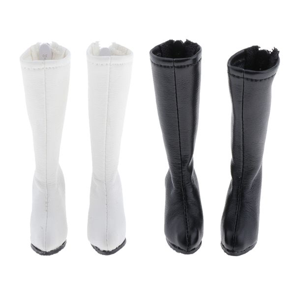 

2 pairs dolls boot high heel shoes for 1/6 girl dolls