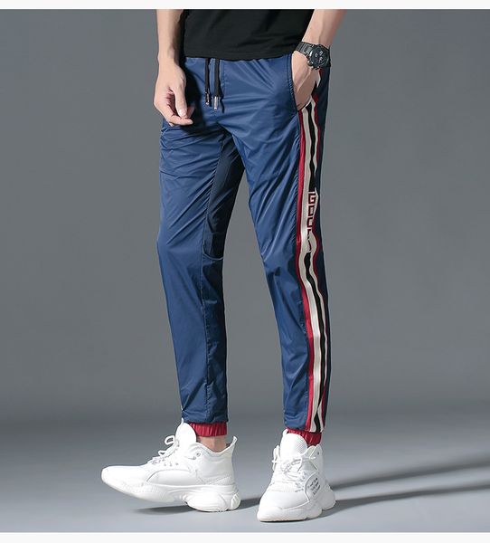 

Sport Pencil Pants For Male Summer Active Style Drawstring Clothing Hip Pop Patchwork Capris Apparel