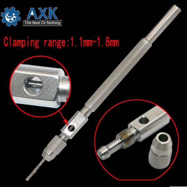 

1pc axk-316 stainless steel 1.1-1.8mm mini manual hand drill chuck twsit micro drill bit drilling tools dt296