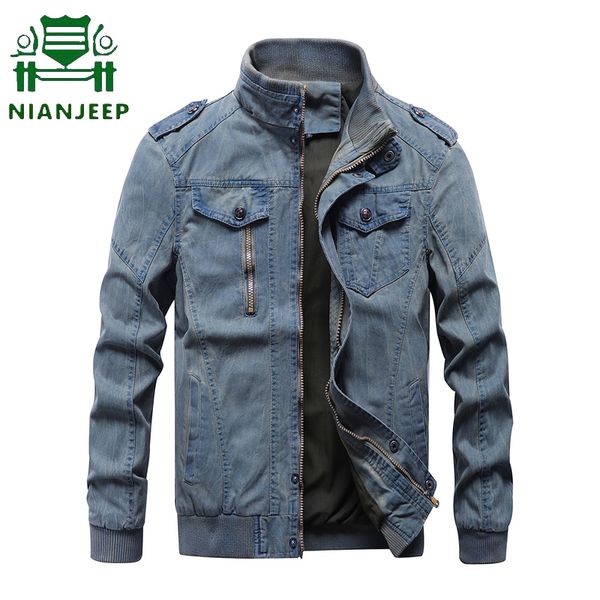 

2019 new vintage denim jacket men brand bomber jackets male big size m-6xl stand collar slim fit jaqueta masculina, Black;brown