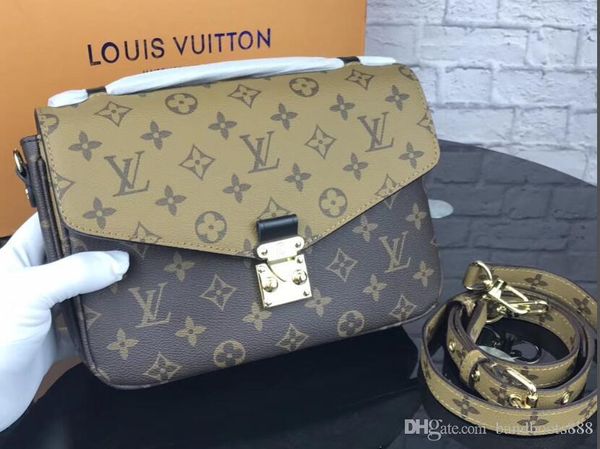 

classic messenger bag real leather women handbag printing flowers totes bags purse shoulder handbag crossbody bag m40780