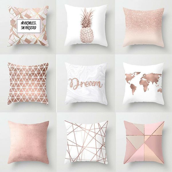

35 tyles selling pink simple hug pillowcase double-sided printing nordic style car sofa cushion pillow cover home decorative