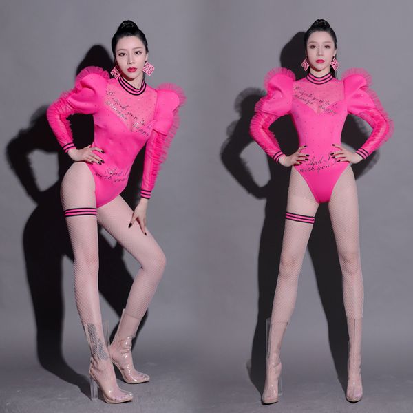 

красный rhinestone кружева ds костюм женский singer этап wear bodysuit женщины с длинным рукавом комбинезона этап outfit singer сексуальная, Black;red